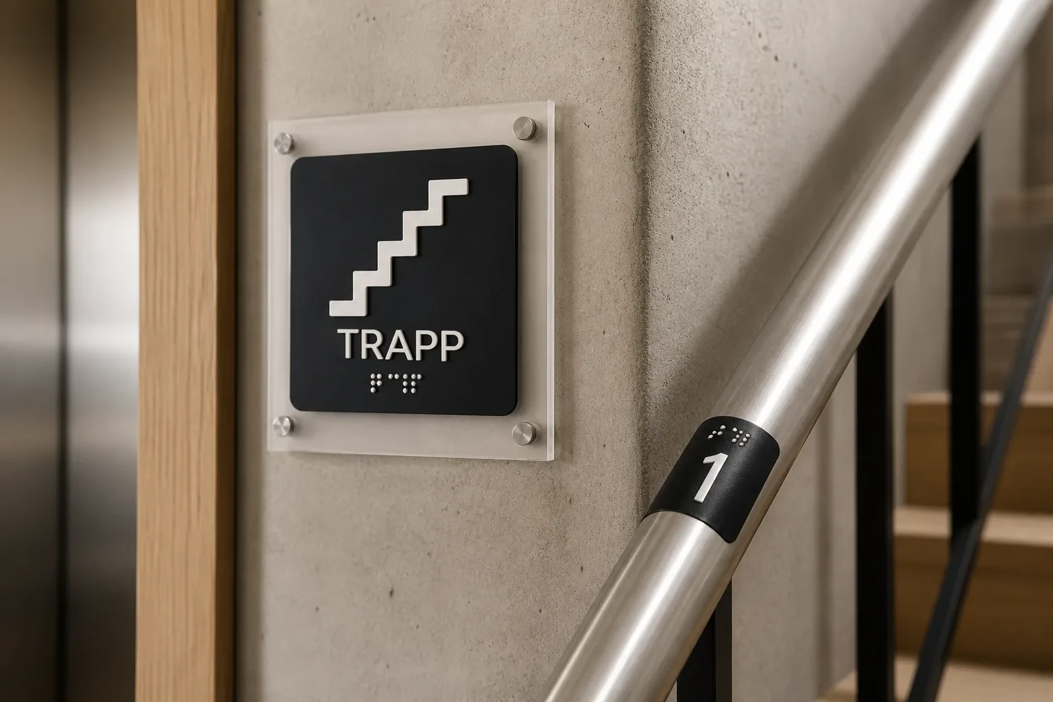 Taktil etasjemerking ved trapp
