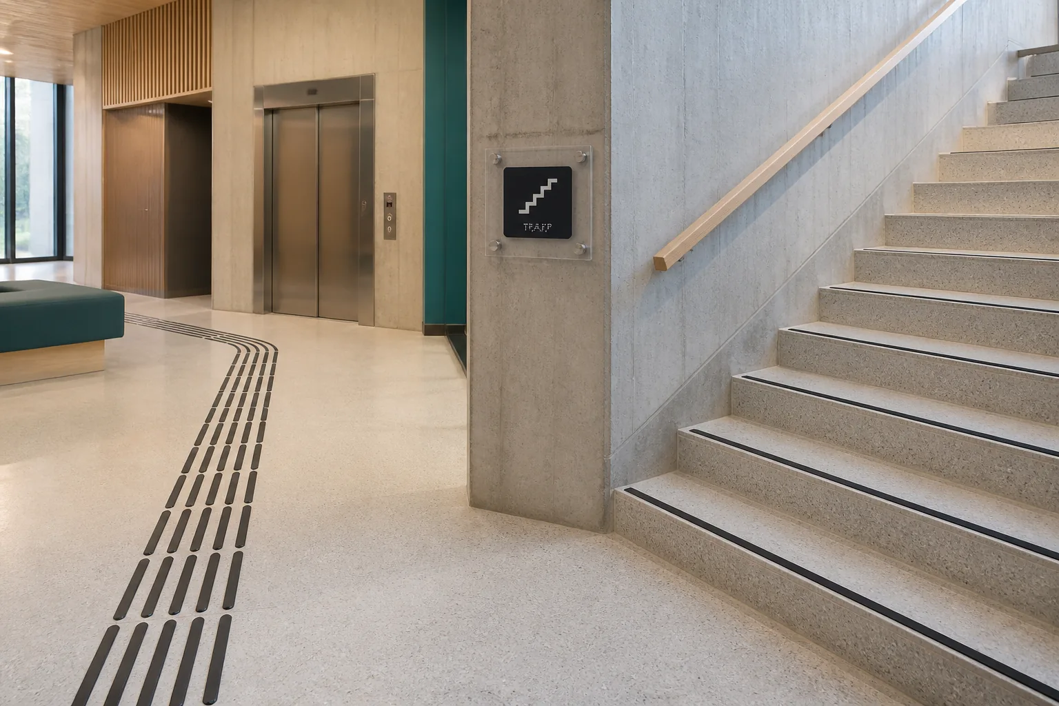 Universelt utformet kommunikasjonsvei i moderne bygg