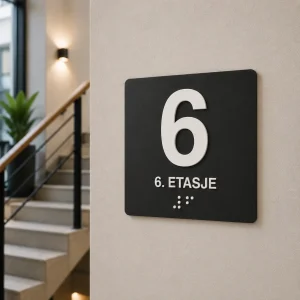 Taktile etasjeskilt med lim